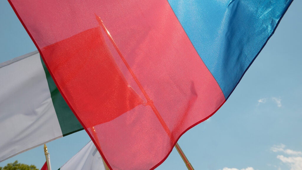 Flags wave at convocation